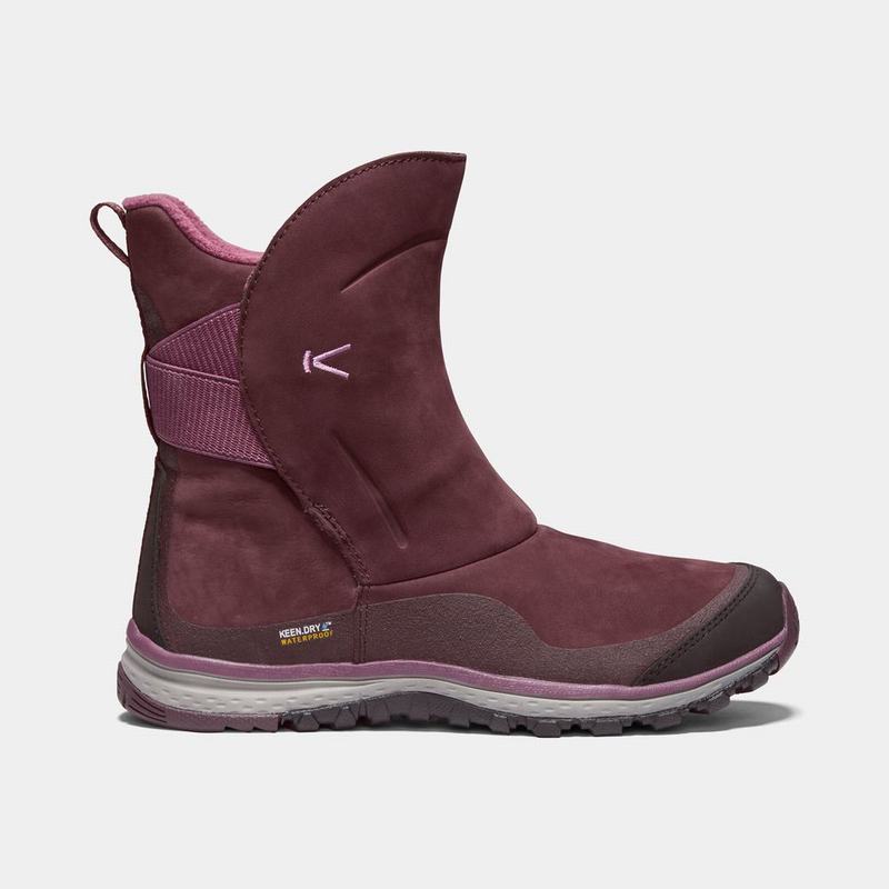 Cheap Keen Winterterra Leather Waterproof Womens Winter Boots Burgundy (0846-LJEOK)